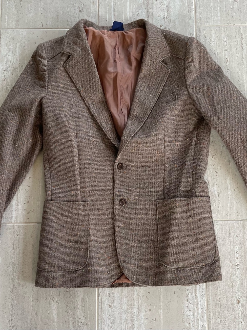 Anthony Michael Mens Brown Tweed Wool Blend 2 Button Blazer Sport Coat Size 44